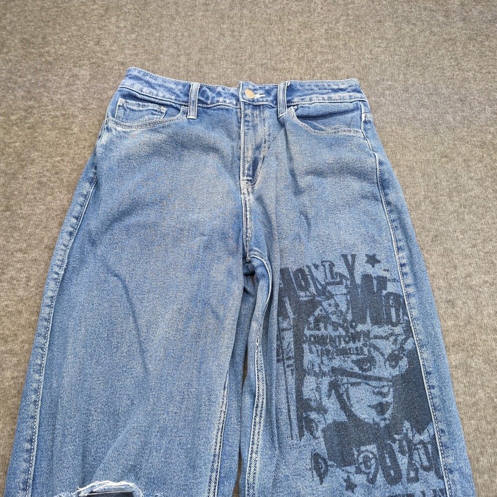 Hollister Jean Womens 26 Blue High Rise Vintage Baggy Distressed Hollywood 90210